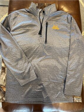 Realtree Heather Gray Quarter-Zip with Yellow Logo